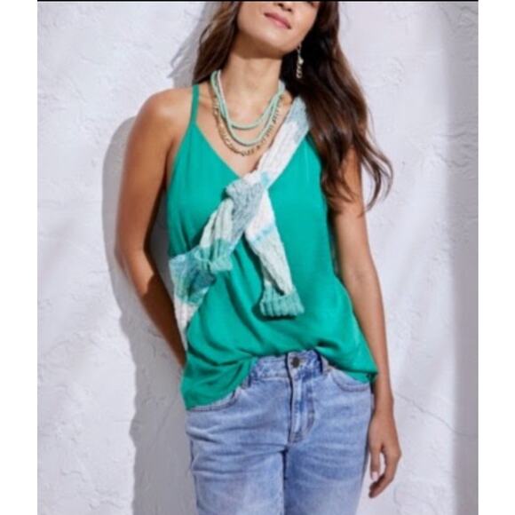 Cabi Emerald Green Cami Tank Top - Racerback Relaxed Fit - Size M - Picture 1 of 10